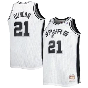 Incantevole Magnifico Tim Duncan San Antonio Spurs Big & Tall Hardwood Classics 1998/99 Swingman Jersey White/Black  per la Gara Importante