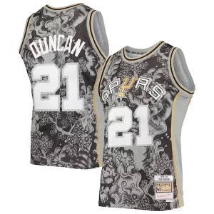 Pratico Prestigioso Fascinante Tim Duncan San Antonio Spurs Hardwood Classics 1998/99 Lunar New Year Swingman Jersey Black  per la Gara Importante