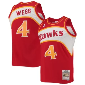 Versatile Moderno Incantevole Spud Webb Atlanta Hawks Hardwood Classics Swingman Jersey Red  per la Gara Importante