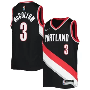 Pratico Trendy Duraturo C.J. McCollum Portland Trail Blazers Nike Youth 2021/22 Diamond Swingman Jersey Icon Edition Black  per la Gara Importante