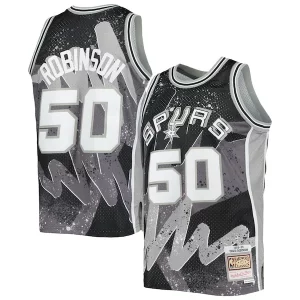 Pratico Attraente David Robinson San Antonio Spurs Hardwood Classics 1998/99 Hyper Hoops Swingman Jersey Black  per la Gara Importante