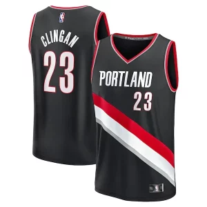 Cool Donovan Clingan Portland Trail Blazers 2024 NBA Draft Fast Break Player Jersey Icon Edition Black  per la Gara Importante