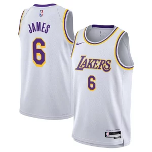 Incantevole Accattivante LeBron James Los Angeles Lakers Nike Youth Performance Swingman Jersey Association Edition White  per la Gara Importante