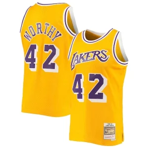 Carino Versatile Duraturo James Worthy Los Angeles Lakers 1984/85 Hardwood Classics Swingman Jersey Gold  per la Gara Importante