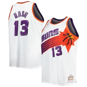 Moderno Steve Nash Phoenix Suns Big & Tall Hardwood Classics 1996/97 Swingman Jersey White/Black  per la Gara Importante