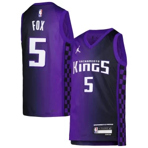 Stupendo Moderno De'Aaron Fox Sacramento Kings Jordan Brand Youth Swingman Jersey Statement Edition Purple  per la Gara Importante