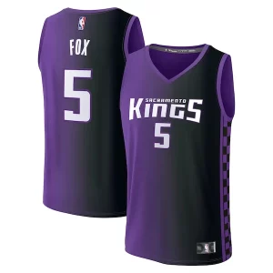 Sofisticato Meraviglioso De'Aaron Fox Sacramento Kings Fast Break Replica Player Jersey Statement Edition Purple  per la Gara Importante