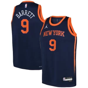 Resistente RJ Barrett New York Knicks Jordan Brand Youth Swingman Jersey Statement Navy  per la Gara Importante