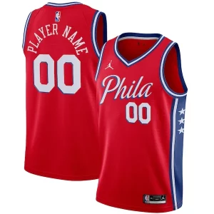Duraturo Philadelphia 76ers Jordan Brand Swingman Custom Jersey Statement Edition Red  per la Gara Importante