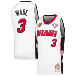 Prestigioso Duraturo Dwyane Wade Miami Heat Unisex Hall of Fame Class of 2023 Throwback Swingman Jersey White  per la Gara Importante