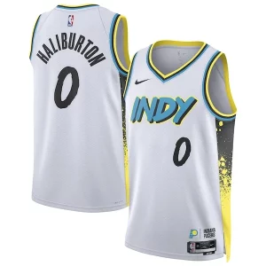 Accattivante Pratico Tyrese Haliburton Indiana Pacers Nike Unisex 2024/25 Swingman Player Jersey City Edition White  per la Gara Importante