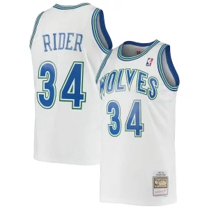 Sofisticato Cool Splendido Isaiah Rider Minnesota Timberwolves 1995/96 Hardwood Classics Swingman Jersey White  per la Gara Importante