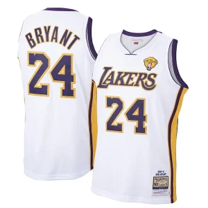 Duraturo Eccezionale Men's Los Angeles Lakers Kobe Bryant White 2009 10 Hardwood Classics Authentic Jersey  per la Gara Importante