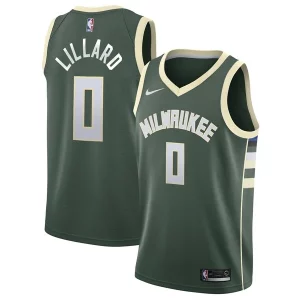 Duraturo Robusto Ottimo Damian Lillard Milwaukee Bucks Nike Unisex Swingman Player Jersey Icon Edition Hunter Green  per la Gara Importante