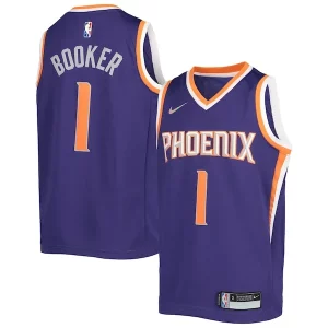 Fascinante Delizioso Devin Booker Phoenix Suns Nike Youth 2021/22 Diamond Swingman Jersey Icon Edition Purple  per la Gara Importante