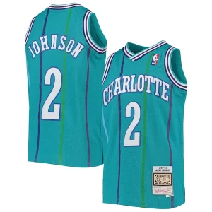 Comodo Larry Johnson Charlotte Hornets Youth 1992/93 Hardwood Classics Swingman Jersey Teal  per la Gara Importante