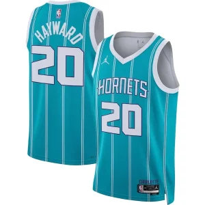 Cool Gordon Hayward Charlotte Hornets Jordan Brand Unisex Swingman Jersey Icon Edition Teal  per la Gara Importante