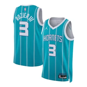 Elegante Carino Terry Rozier Charlotte Hornets Jordan Brand Unisex Swingman Jersey Icon Edition Teal  per la Gara Importante