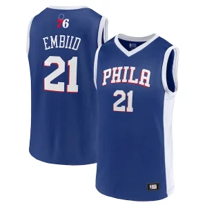 Robusto Raffinato Accattivante Men's Joel Embiid Royal Philadelphia 76ers Player Jersey  per la Gara Importante