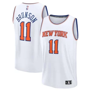 Gorgeous Attraente Fascinante Jalen Brunson New York Knicks Youth Fast Break Replica Player Jersey Association Edition White  per la Gara Importante