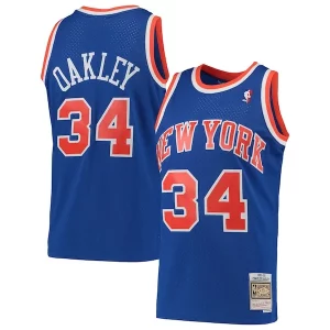 Comodo Magnifico Delizioso Charles Oakley New York Knicks Hardwood Classics Swingman Jersey Blue  per la Gara Importante