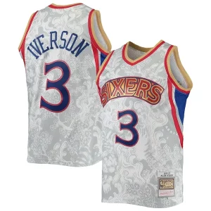 Bellissimo Classico Incantevole Allen Iverson Philadelphia 76ers Hardwood Classics 1996/97 Lunar New Year Swingman Jersey White  per la Gara Importante