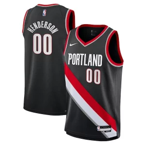 Lussuoso Duraturo Raffinato Scoot Henderson Portland Trail Blazers Nike Youth Swingman Jersey Icon Edition Black  per la Gara Importante