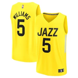 Duraturo Cody Williams Utah Jazz 2024 NBA Draft Fast Break Player Jersey Icon Edition Yellow  per la Gara Importante