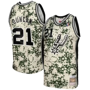 Raffinato Tim Duncan San Antonio Spurs 2013/14 Swingman Jersey Camo  per la Gara Importante