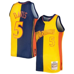 Carino Baron Davis Golden State Warriors Hardwood Classics 2006/07 Split Swingman Jersey Navy/Gold  per la Gara Importante