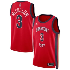 Versatile Prestigioso CJ McCollum New Orleans Pelicans Jordan Brand Unisex Swingman Jersey Statement Edition Red  per la Gara Importante