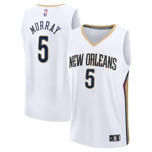 Delizioso Dejounte Murray New Orleans Pelicans Fast Break Replica Player Jersey Association Edition White  per la Gara Importante