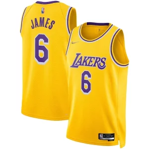 Gorgeous Meraviglioso Incantevole LeBron James Los Angeles Lakers Nike 2021/22 Diamond Swingman Jersey Icon Edition Gold  per la Gara Importante