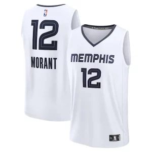 Pratico Comodo Fantastico Ja Morant Memphis Grizzlies Fast Break Replica Player Jersey Association Edition White  per la Gara Importante