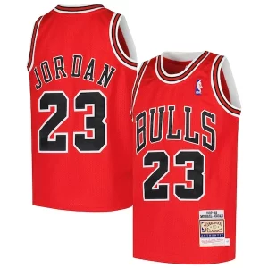 Versatile Fascinante Attraente Michael Jordan Chicago Bulls Youth Hardwood Classics 1997/98 Authentic Jersey Red  per la Gara Importante