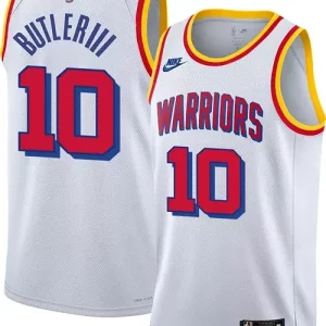 Elegante Trendy Splendido Nike Adult Golden State Warriors Jimmy Butler #10 Hardwood Classic White Jersey  per la Gara Importante