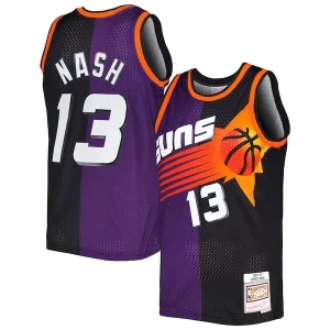 Bellissimo Duraturo Delizioso Steve Nash Phoenix Suns Hardwood Classics 1996/97 Split Swingman Jersey Purple/Black  per la Gara Importante