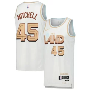 Fantastico Donovan Mitchell Cleveland Cavaliers Nike Swingman Player Jersey City Edition White  per la Gara Importante