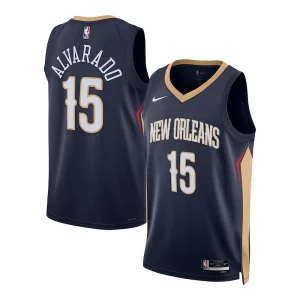 Stupendo Jose Alvarado New Orleans Pelicans Nike Unisex Swingman Jersey Association Edition Navy  per la Gara Importante