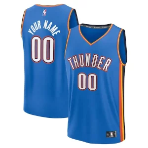 Accattivante Oklahoma City Thunder Fast Break Custom Replica Jersey Icon Edition Blue  per la Gara Importante