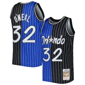 Trendy Shaquille O'Neal Orlando Magic Hardwood Classics 1994/95 Split Swingman Jersey Blue/Black  per la Gara Importante