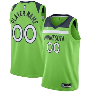 Duraturo Minnesota Timberwolves Jordan Brand Swingman Custom Jersey Statement Edition Green  per la Gara Importante