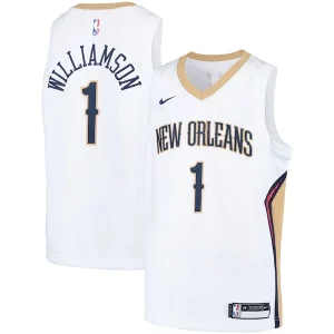 Accattivante Cool Trendy Zion Williamson New Orleans Pelicans Nike Youth Swingman Player Jersey Association Edition White/Navy  per la Gara Importante