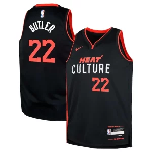 Bellissimo Resistente Jimmy Butler Miami Heat Nike Youth Swingman Replica Jersey City Edition Black  per la Gara Importante