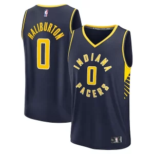 Prestigioso Eccezionale Gorgeous Tyrese Haliburton Indiana Pacers Youth Fast Break Replica Player Jersey Icon Edition Navy  per la Gara Importante
