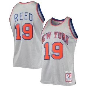 Incantevole Willis Reed New York Knicks 75th Anniversary 1969/70 Hardwood Classics Swingman Jersey Silver  per la Gara Importante