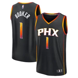 Attraente Resistente Devin Booker Phoenix Suns Fast Break Replica Player Jersey Statement Edition Black  per la Gara Importante
