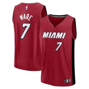 Classico Kel'el Ware Miami Heat Youth Fast Break Player Jersey Statement Edition Red  per la Gara Importante
