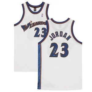 Delizioso Cool Michael Jordan Washington Wizards Authentic Autographed White Nike Jersey  per la Gara Importante