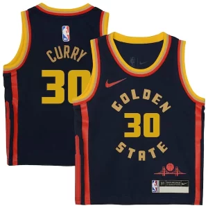 Stupendo Comodo Stephen Curry Golden State Warriors Nike Preschool 2024/25 Swingman Player Jersey City Edition Navy  per la Gara Importante